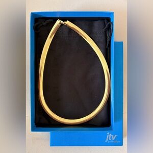 18k Yellow Gold Over Sterling Silver 9.5mm Tubogas 18 Inch Necklace